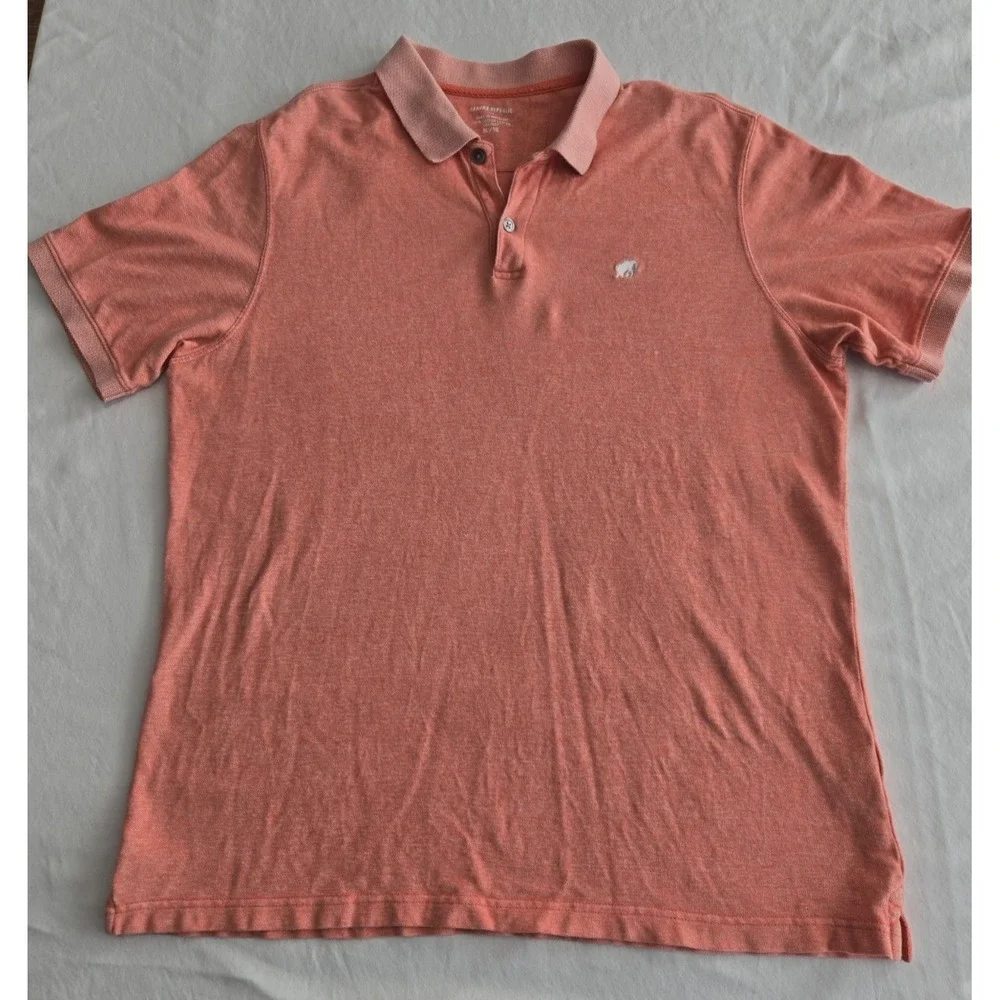 Banana Republic Salmon Coral Polo Shirt Mens XL Pique Cotton Preppy Golf Classic